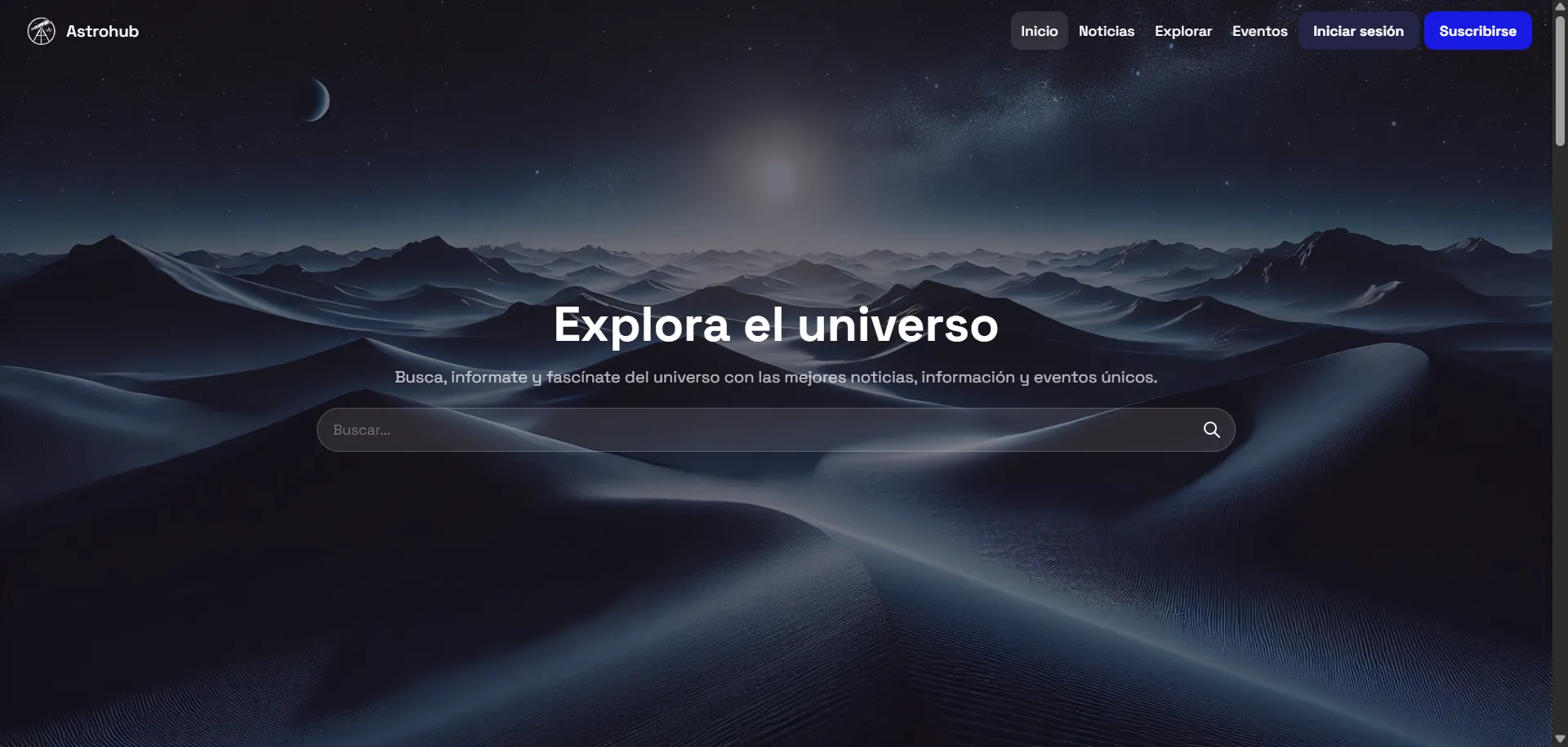 AstroHub home page