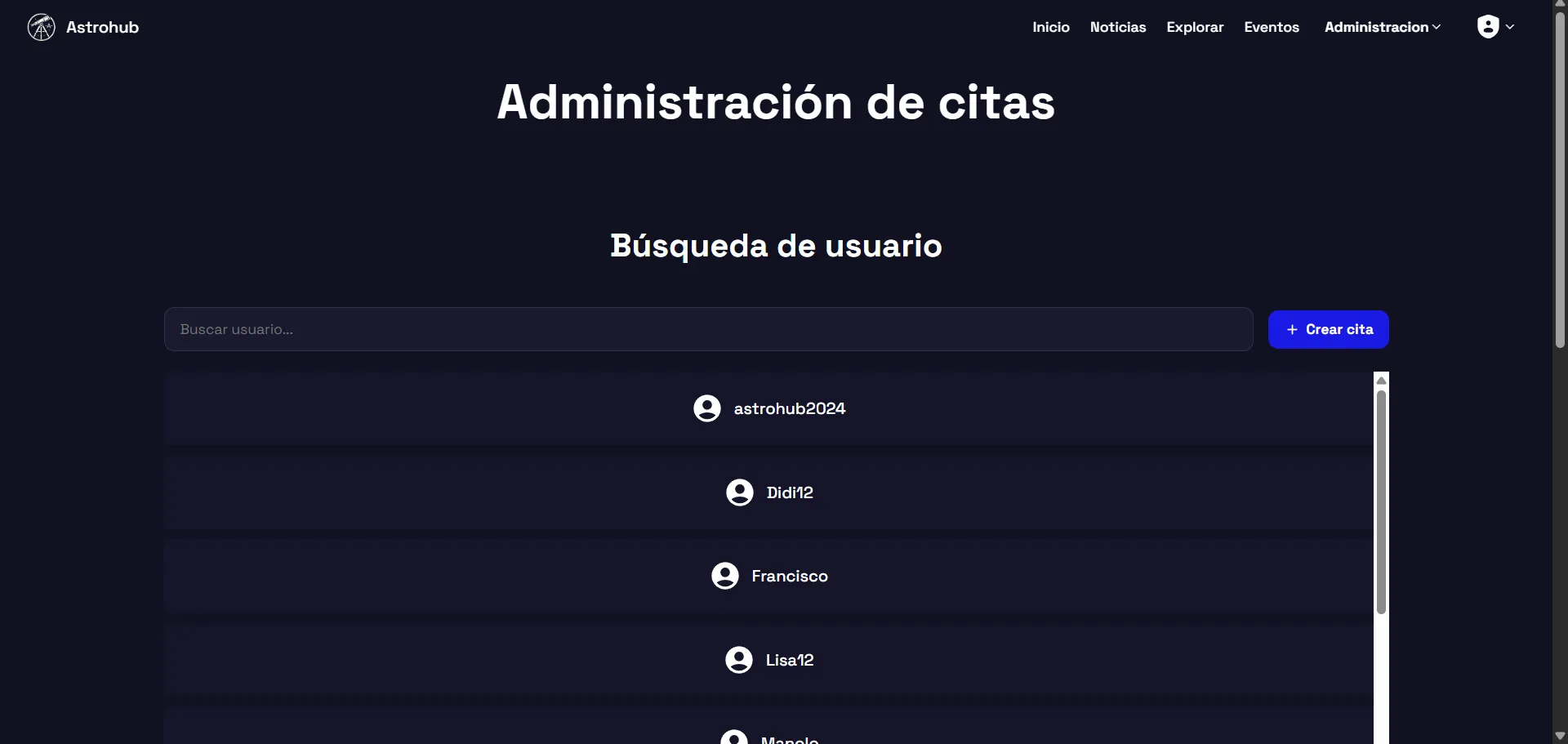 Admin · appointments